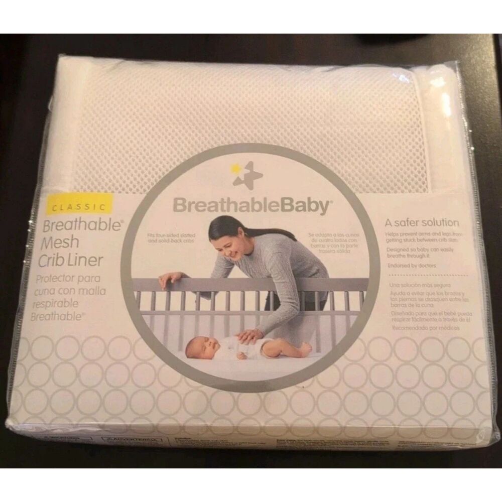 BreathableBaby Classic Crib Breathable Mesh, White- B3
